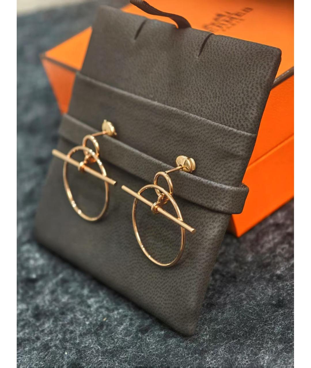 HERMES Золотые серьги из розового золота, фото 5