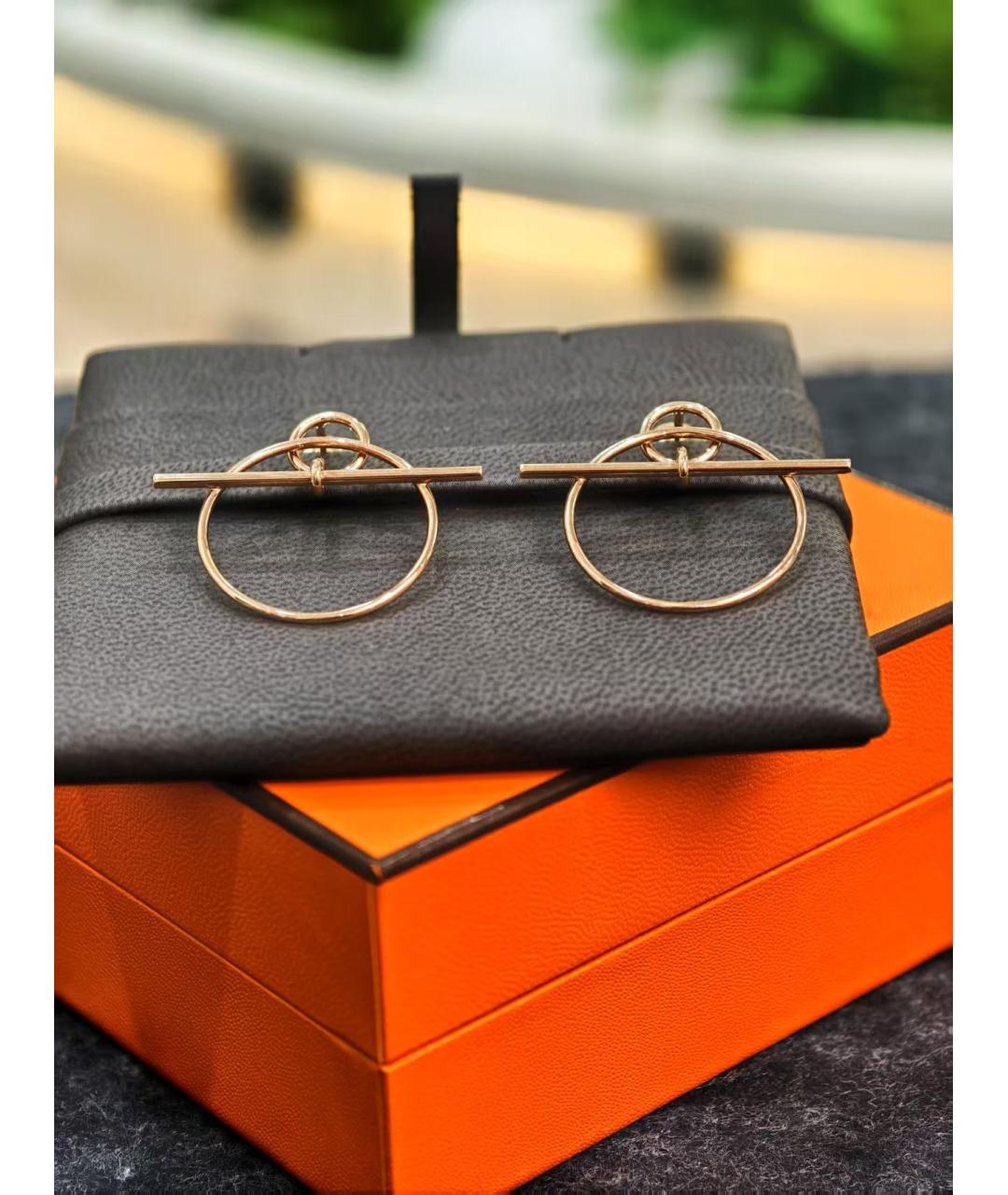 HERMES Золотые серьги из розового золота, фото 2