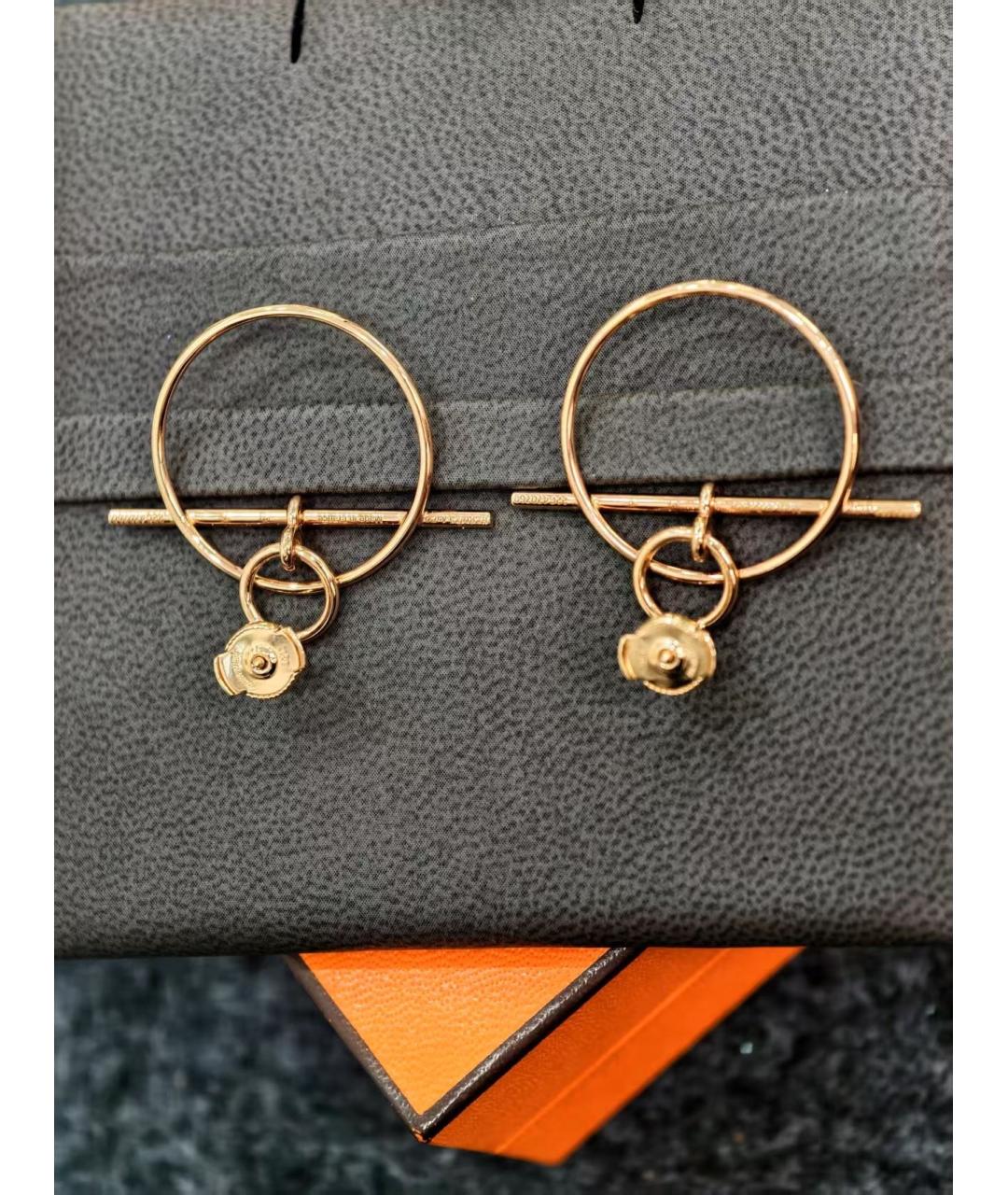 HERMES Золотые серьги из розового золота, фото 3