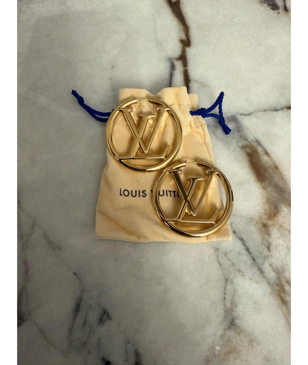 LOUIS VUITTON Золотые латунные серьги, фото 3