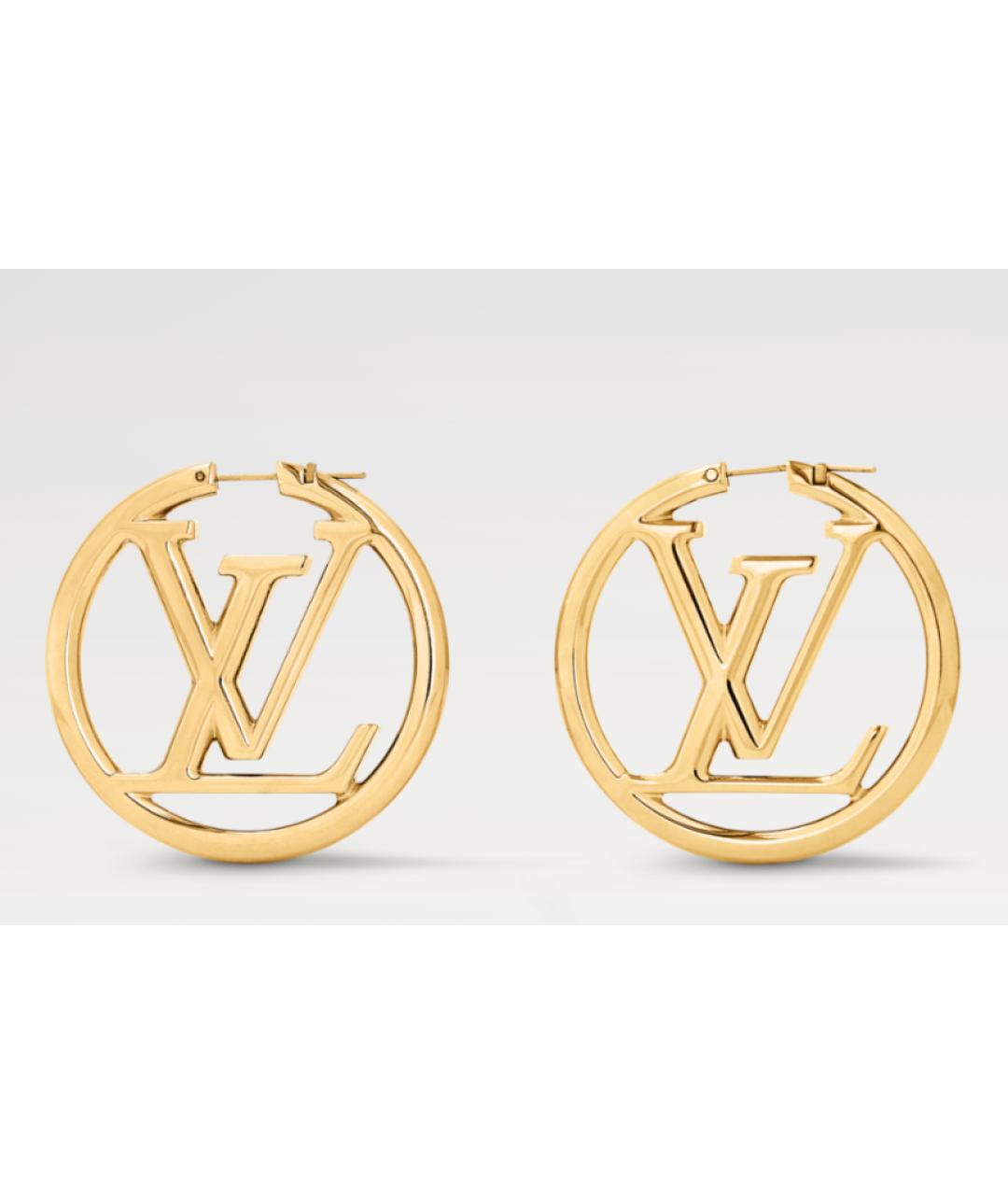 LOUIS VUITTON Золотые латунные серьги, фото 5