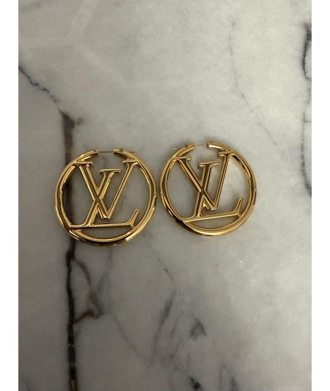 LOUIS VUITTON Золотые латунные серьги, фото 4