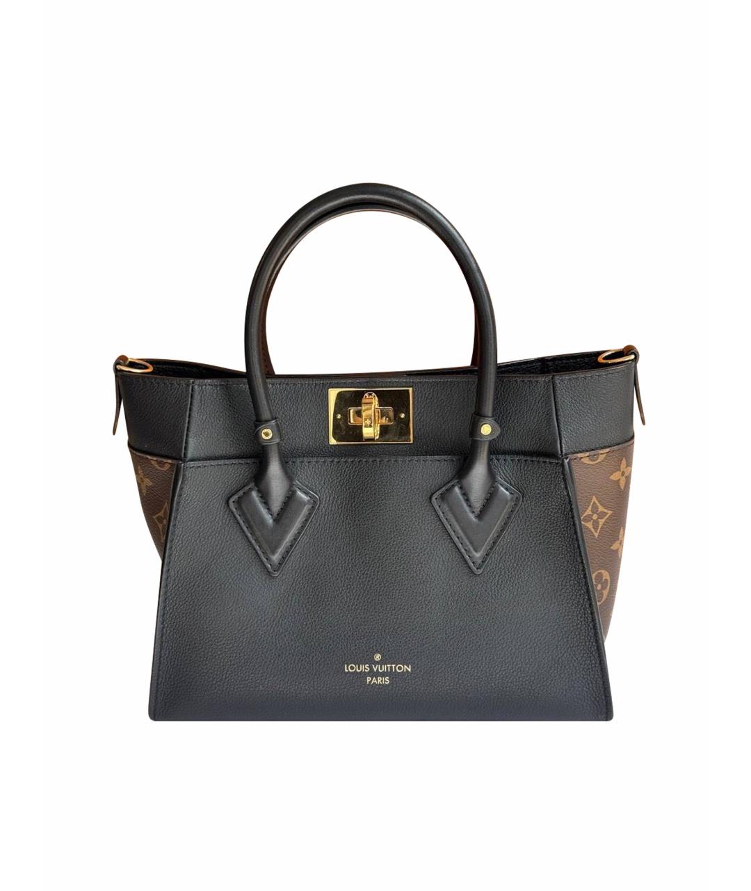 LOUIS VUITTON Черная кожаная сумка тоут, фото 1