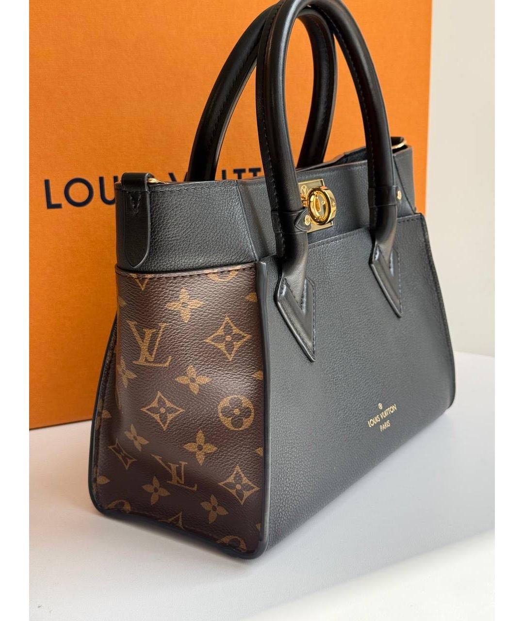 LOUIS VUITTON Черная кожаная сумка тоут, фото 2