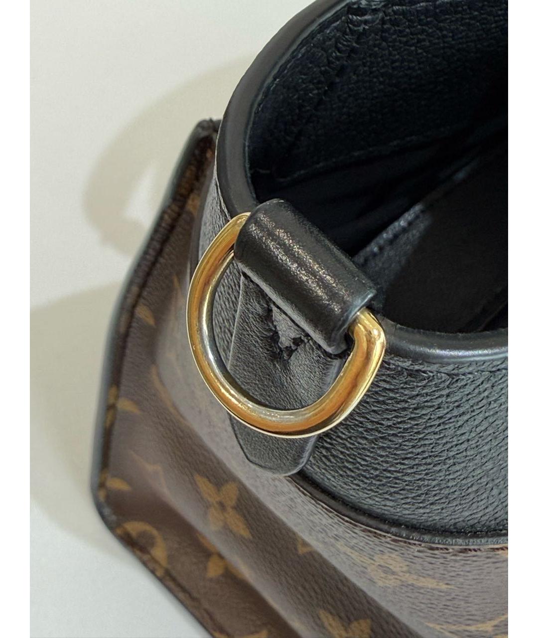LOUIS VUITTON Черная кожаная сумка тоут, фото 6