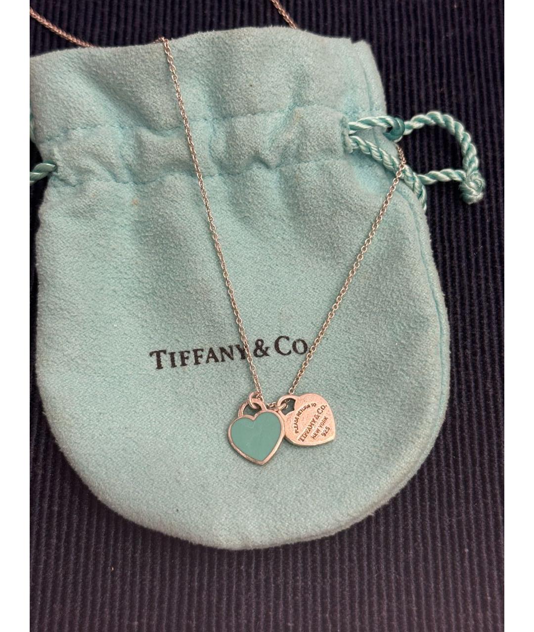 TIFFANY&CO Бирюзовое серебряное колье, фото 3