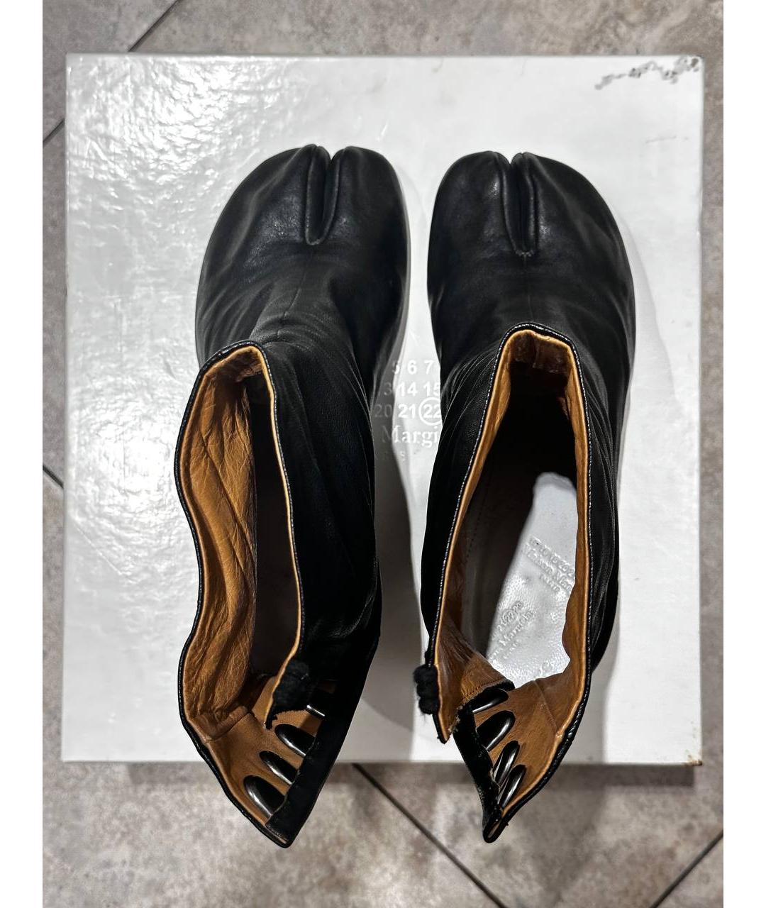 MAISON MARGIELA Черные кожаные ботильоны, фото 3