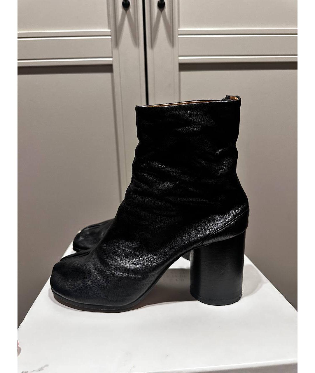 MAISON MARGIELA Черные кожаные ботильоны, фото 6
