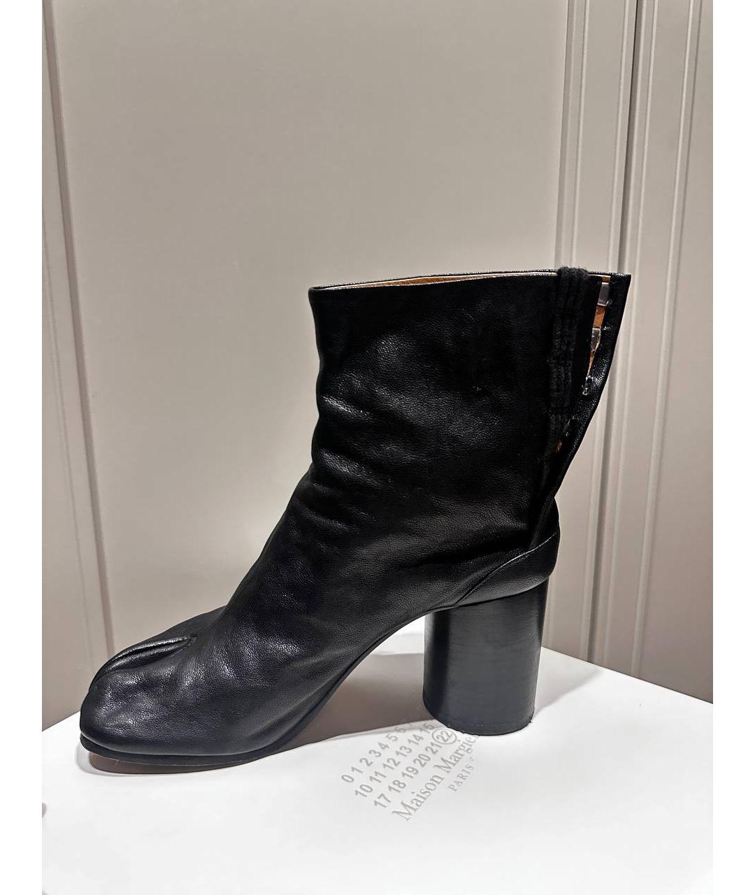 MAISON MARGIELA Черные кожаные ботильоны, фото 7