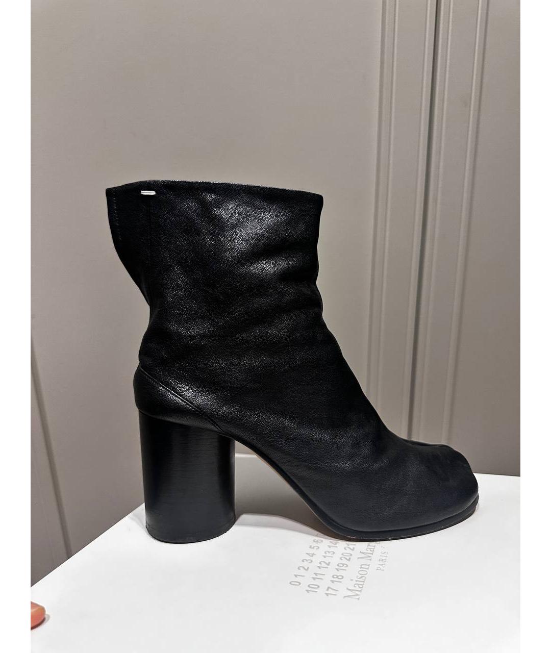 MAISON MARGIELA Черные кожаные ботильоны, фото 8