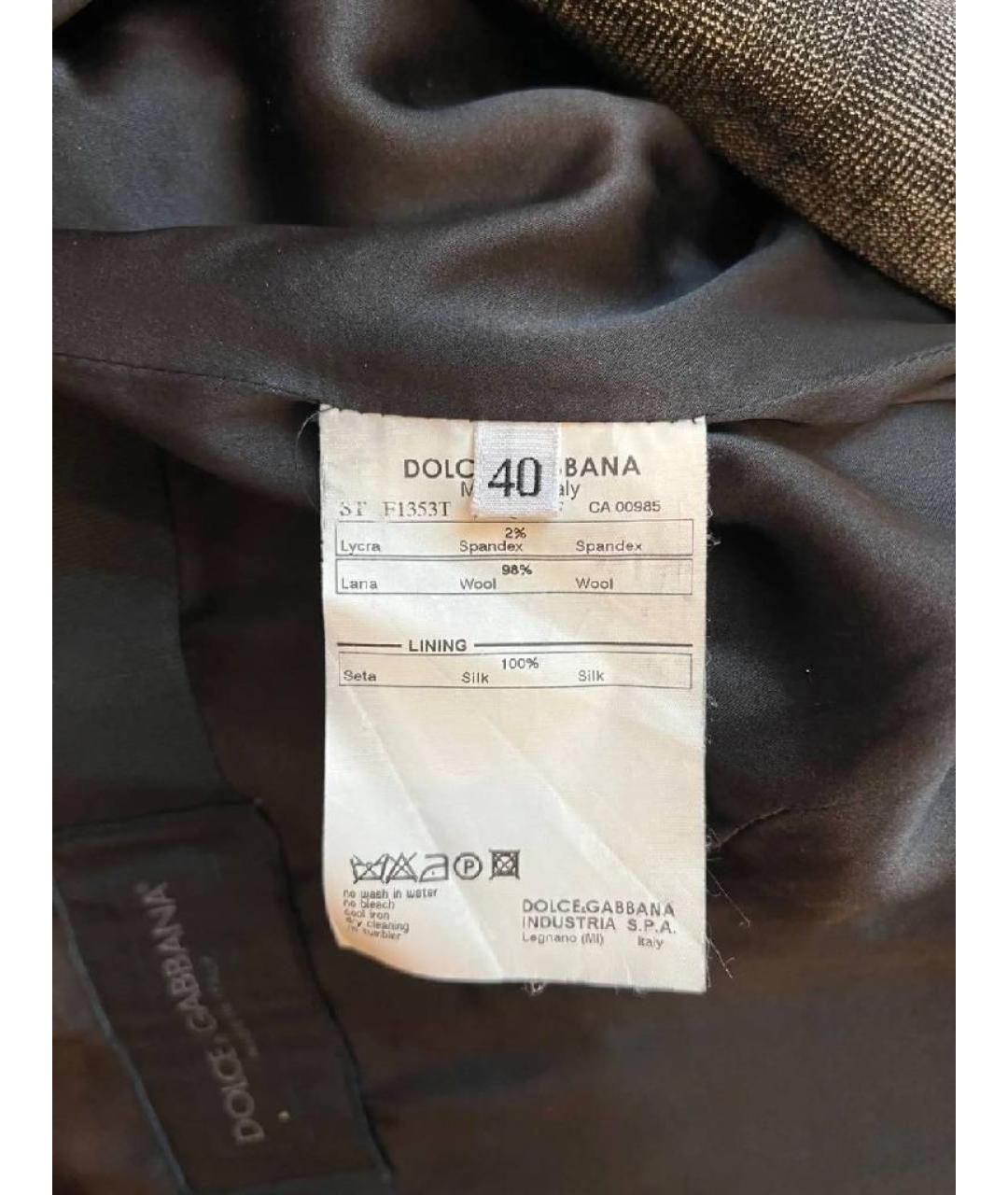 DOLCE&GABBANA Антрацитовый шерстяной костюм с брюками, фото 4