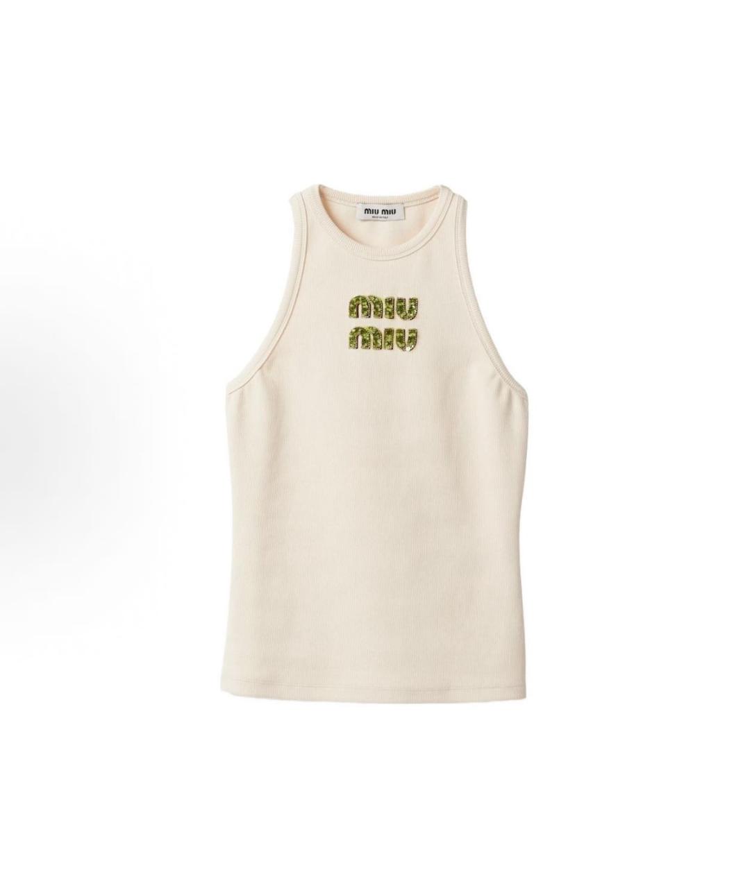 MIU MIU Бежевая майка, фото 5