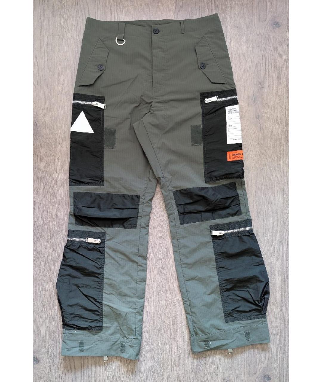 HERON PRESTON Зеленые полиэстеровые повседневные брюки, фото 7