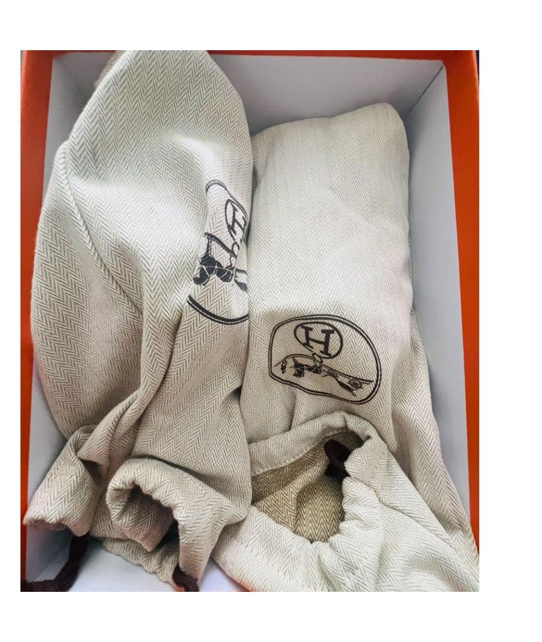 HERMES Белые кожаные сандалии, фото 6