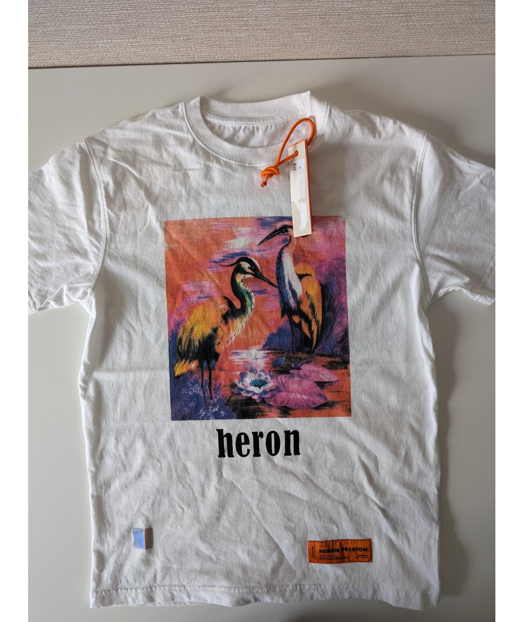 HERON PRESTON Белая хлопковая футболка, фото 2
