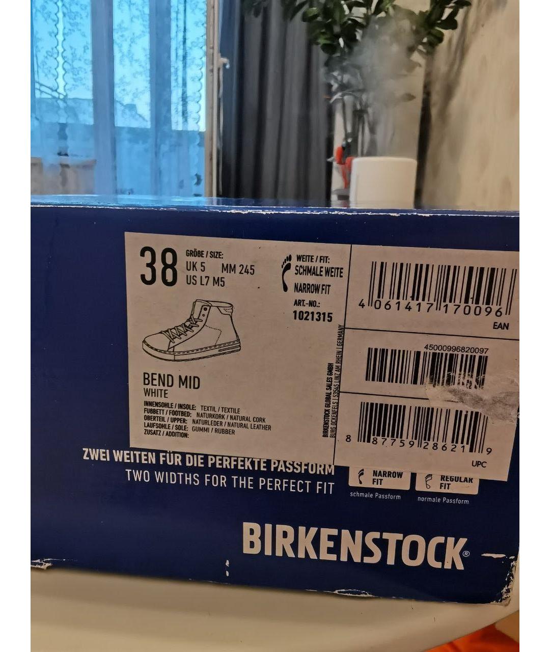 BIRKENSTOCK Белые кожаные кроссовки, фото 5