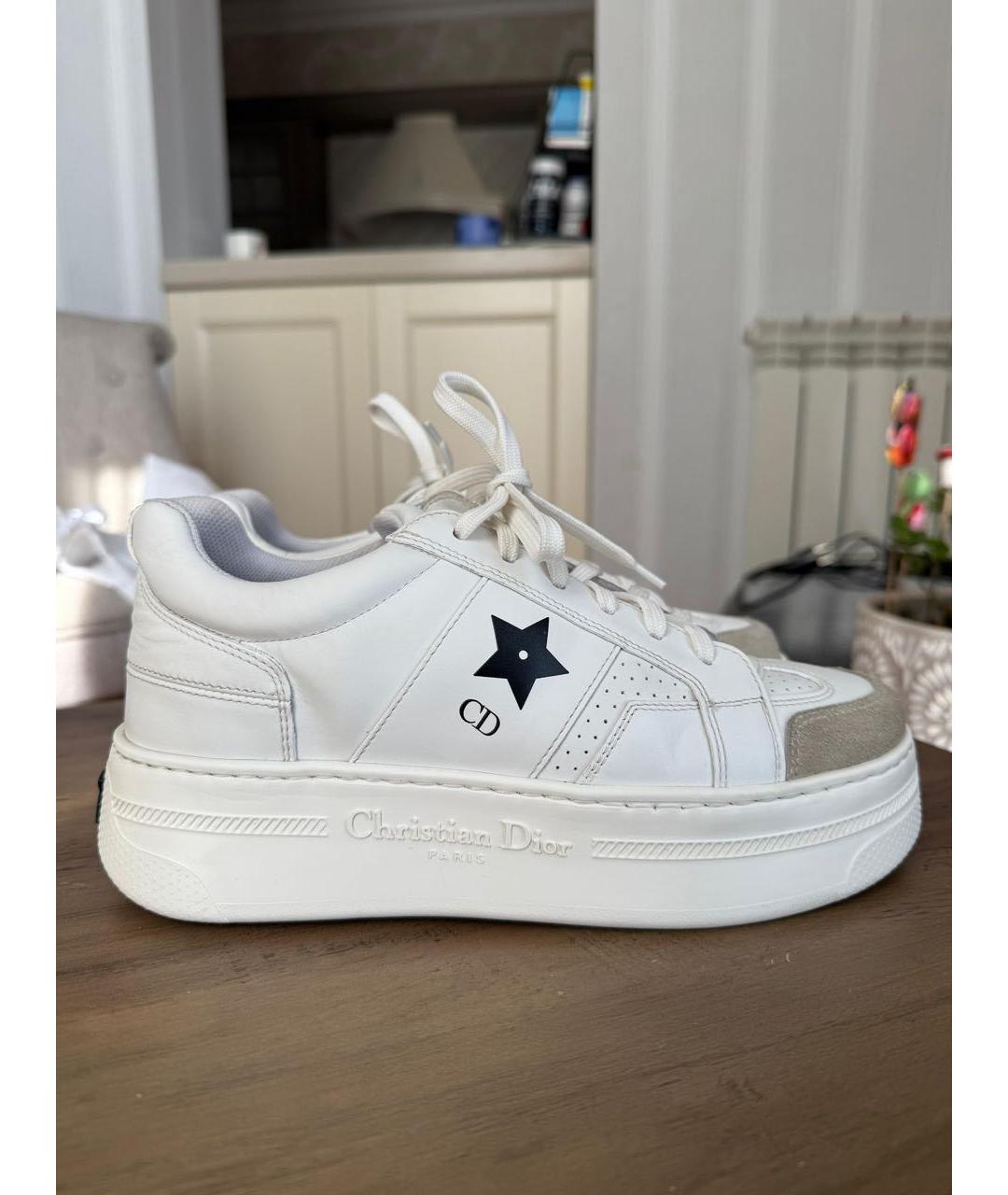 CHRISTIAN DIOR Белые кожаные кроссовки, фото 7