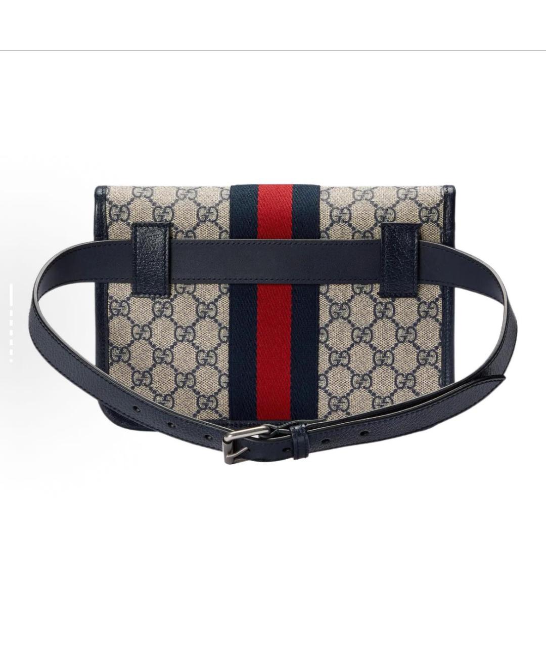 GUCCI Бежевая кожаная поясная сумка, фото 2