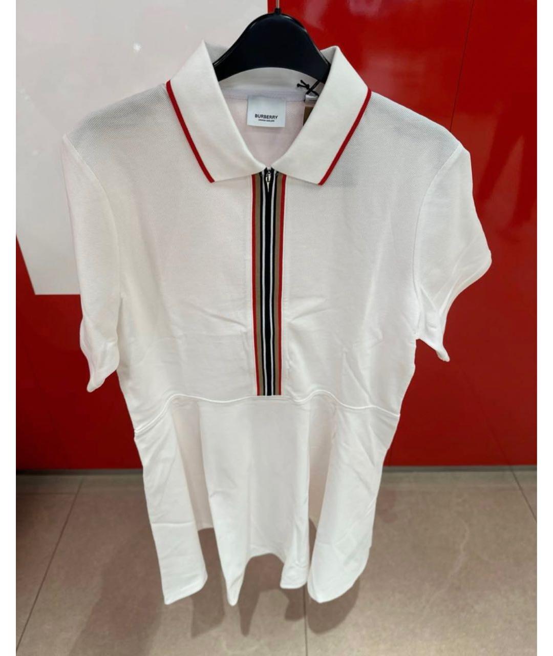 BURBERRY Белое хлопковое повседневное платье, фото 3
