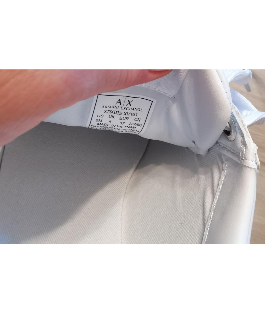 ARMANI EXCHANGE Белые кожаные кеды, фото 6