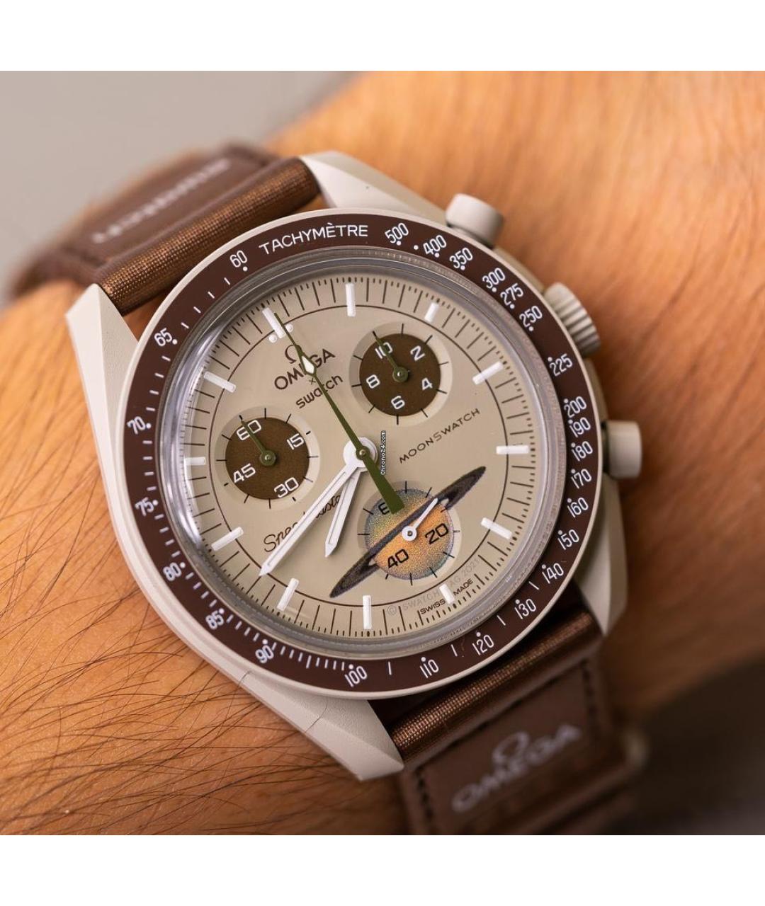 OMEGA Бежевые керамические часы, фото 3