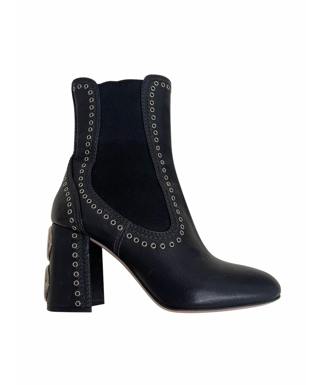 MIU MIU Черные кожаные ботильоны, фото 9