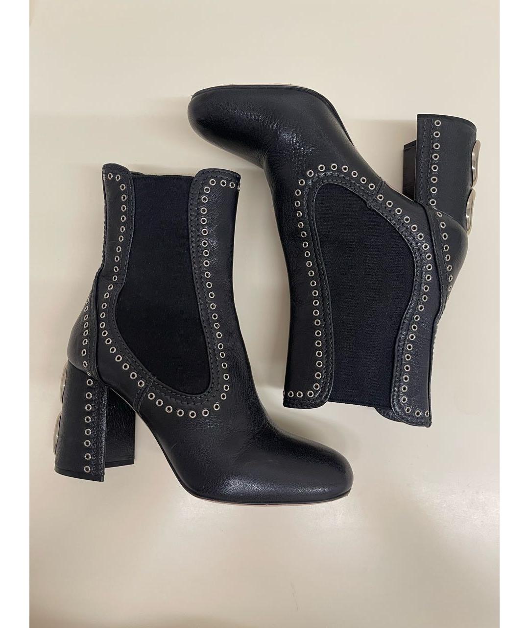MIU MIU Черные кожаные ботильоны, фото 7