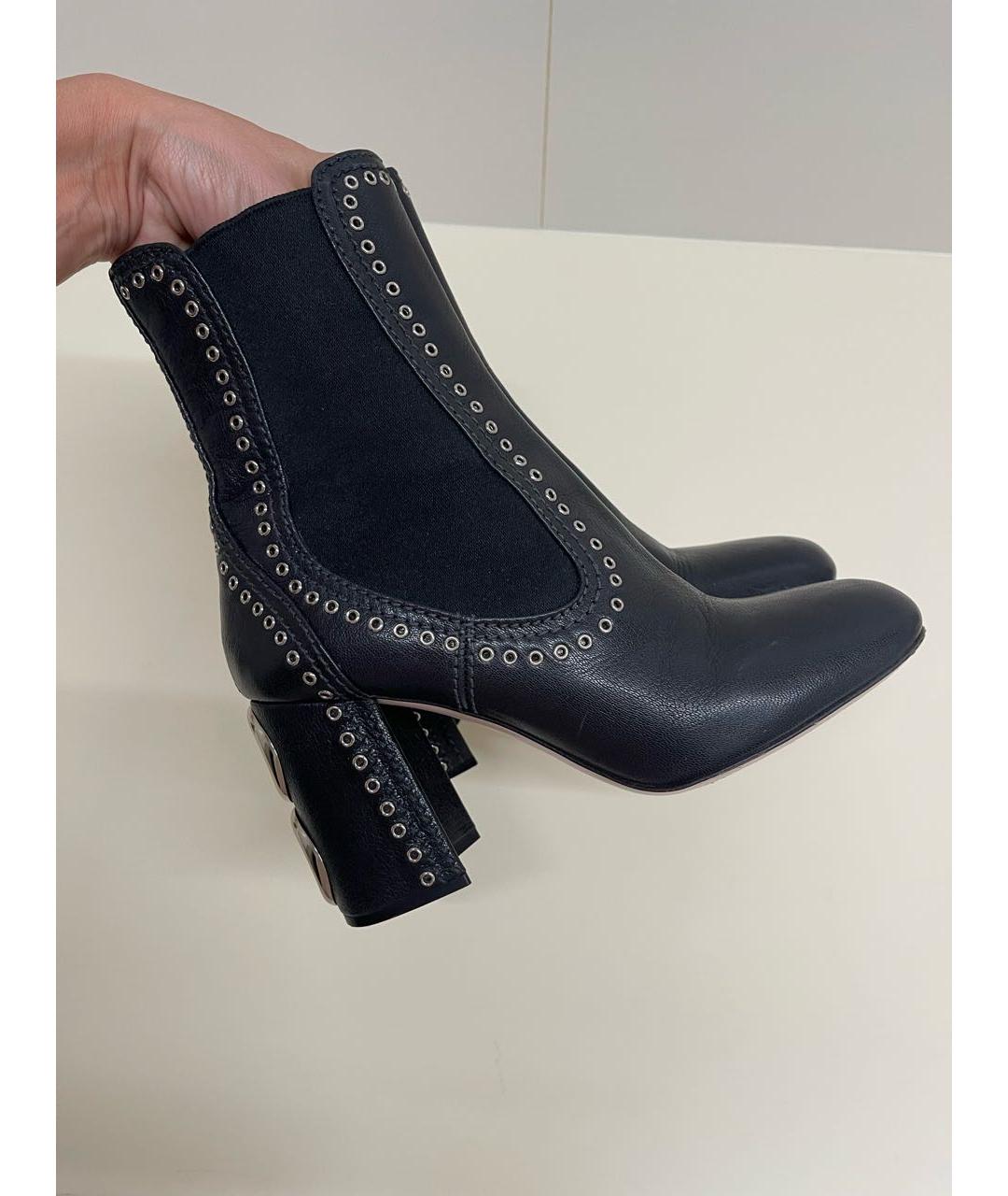 MIU MIU Черные кожаные ботильоны, фото 6