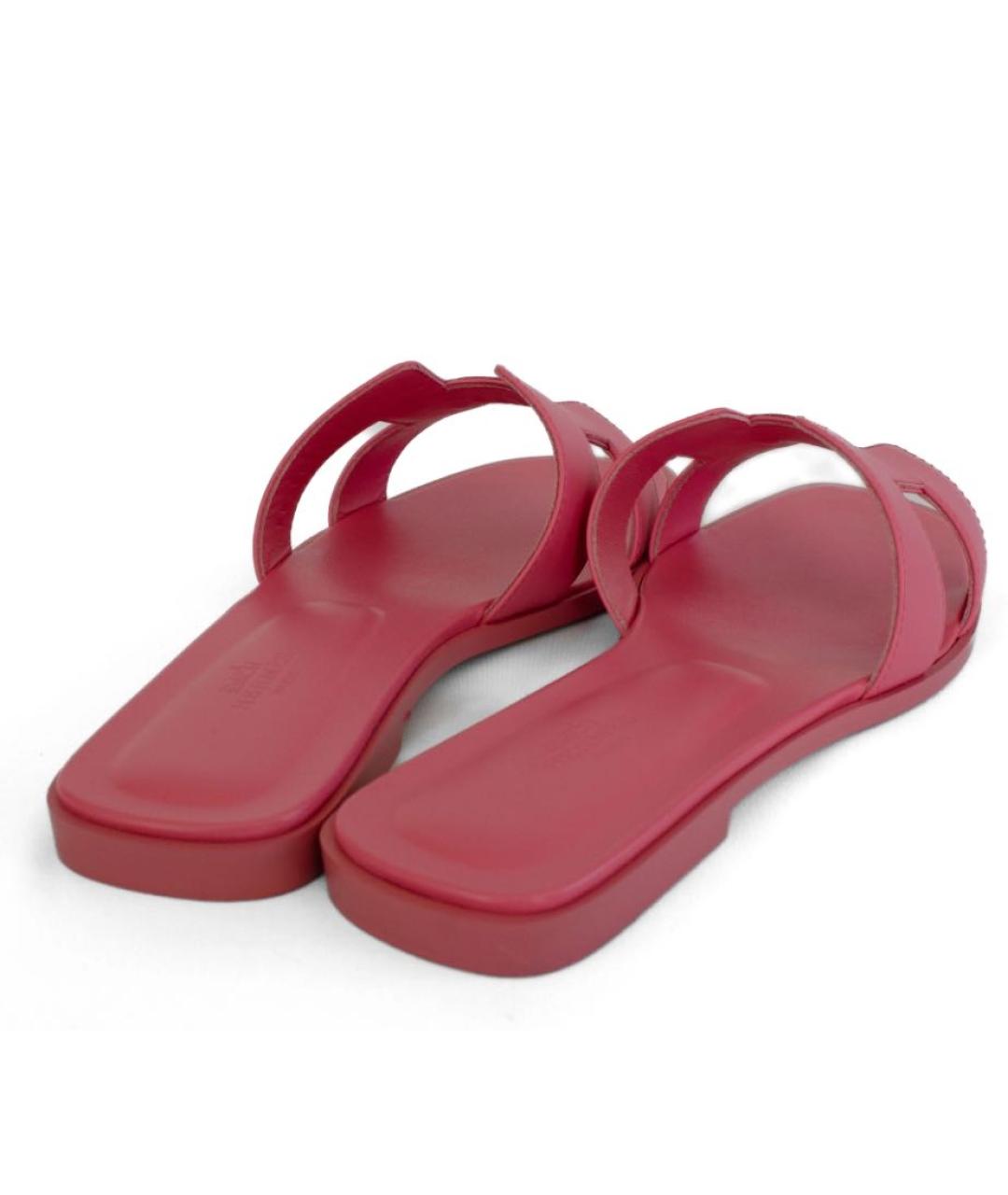 HERMES Розовые кожаные сандалии, фото 8