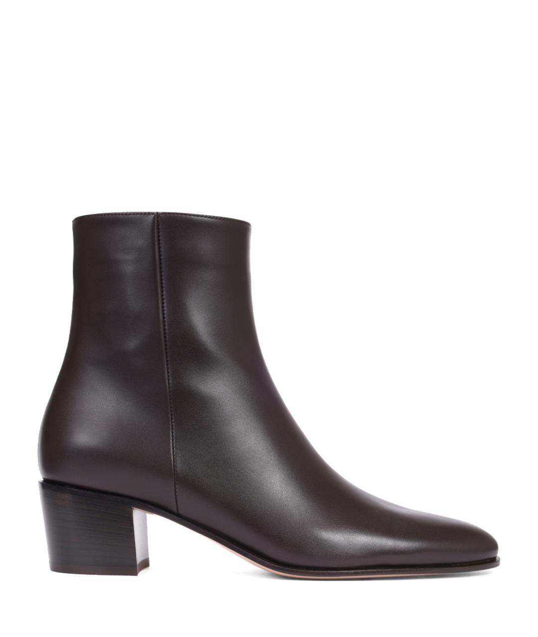 GIANVITO ROSSI Коричневые кожаные ботильоны, фото 1
