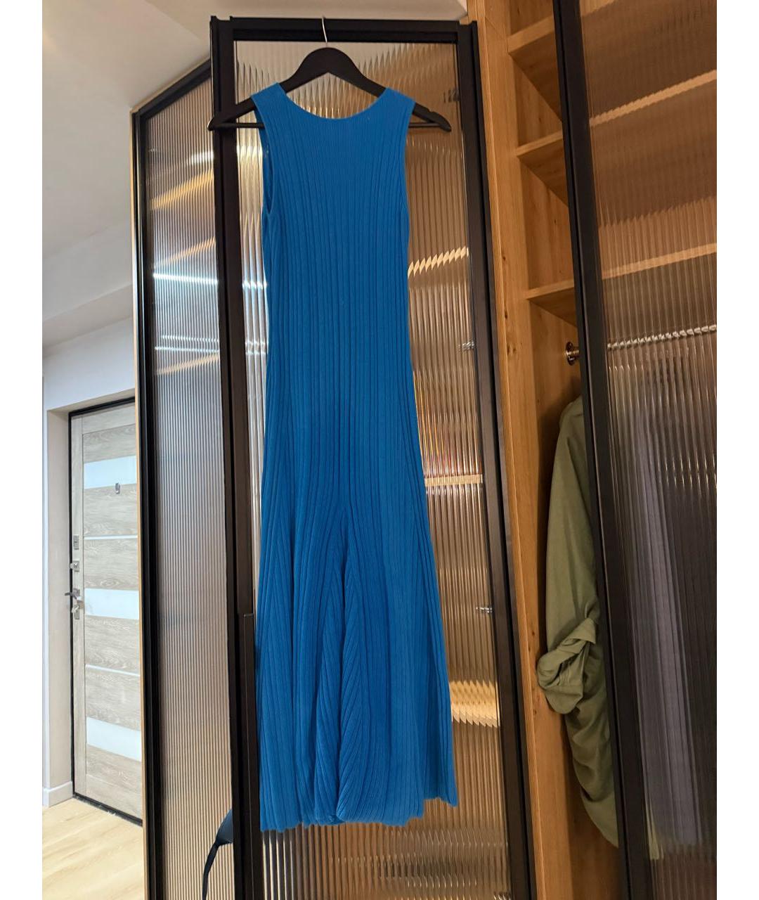 OFF-WHITE Голубое вискозное повседневное платье, фото 2