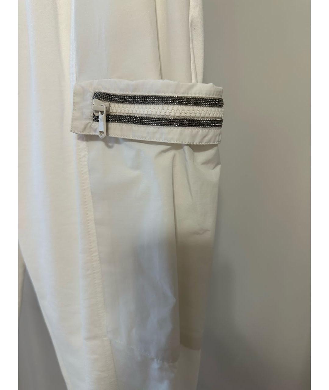 BRUNELLO CUCINELLI Белые хлопко-эластановые спортивные брюки и шорты, фото 4