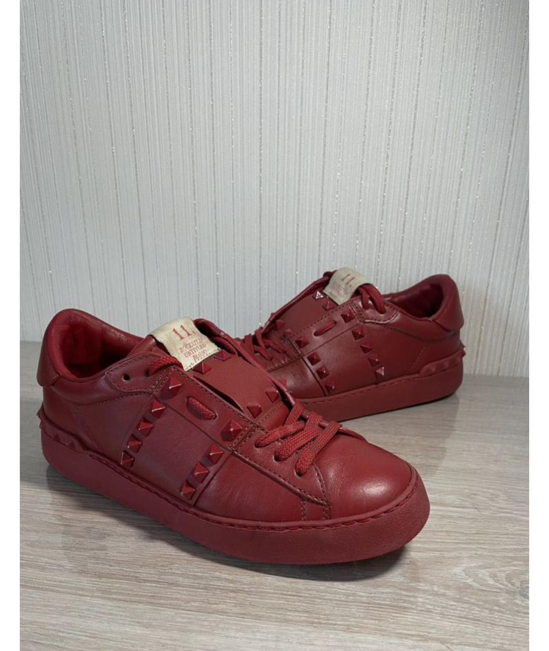 VALENTINO Красные кожаные кеды, фото 6