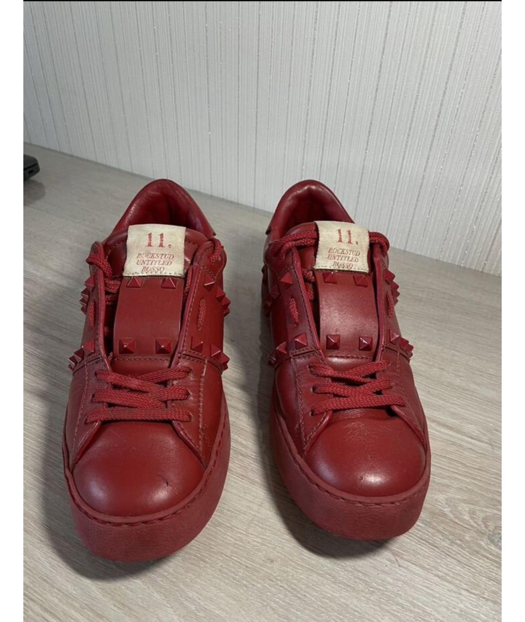 VALENTINO Красные кожаные кеды, фото 2