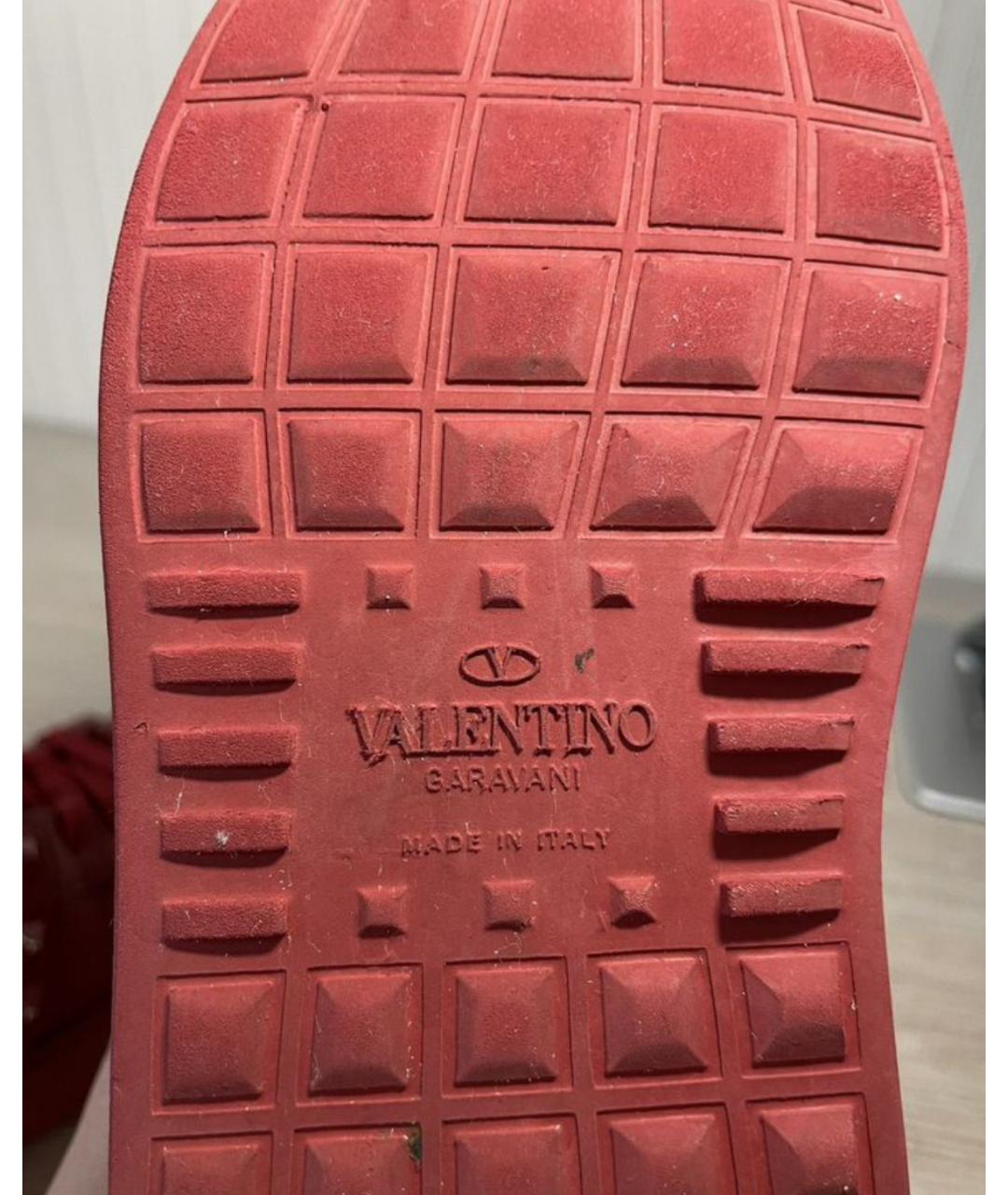 VALENTINO Красные кожаные кеды, фото 5