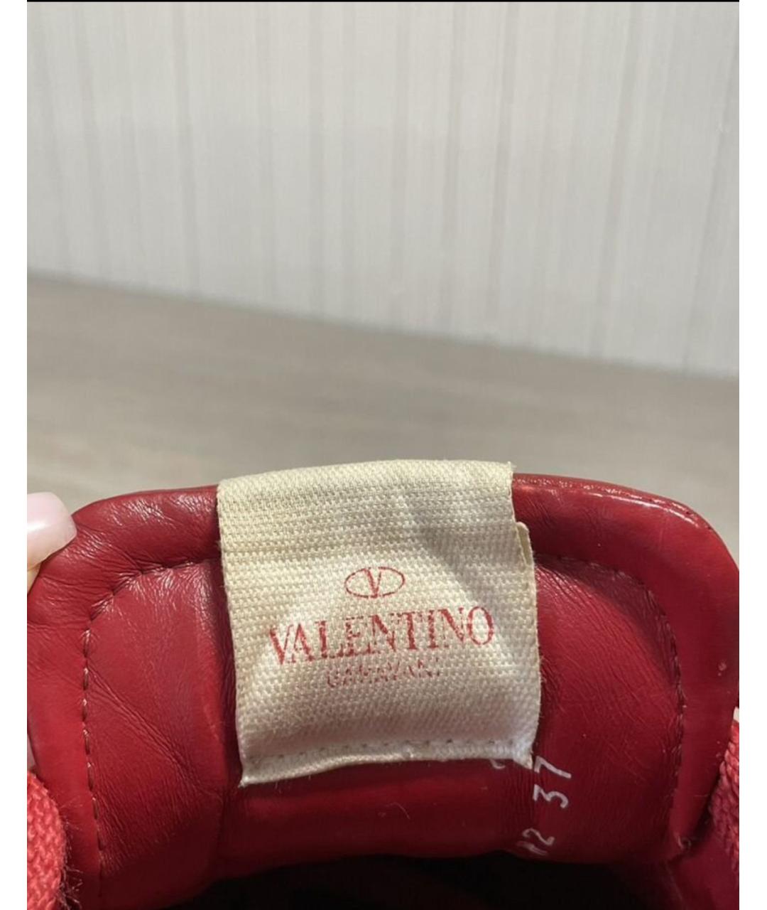 VALENTINO Красные кожаные кеды, фото 4