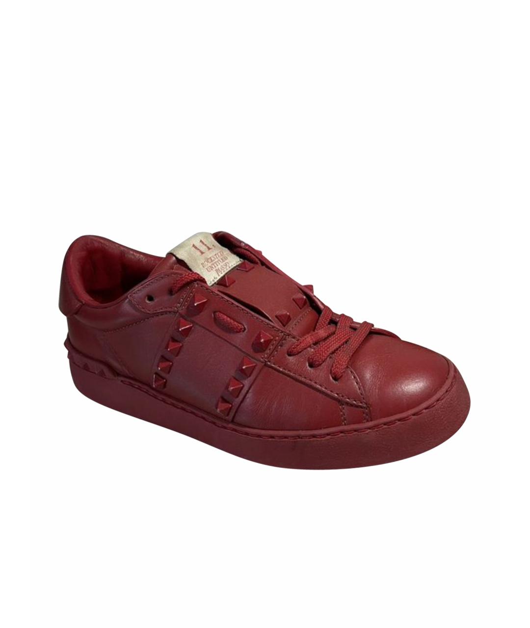 VALENTINO Красные кожаные кеды, фото 1