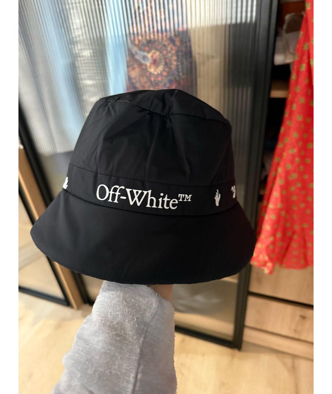 OFF-WHITE Черная синтетическая панама, фото 4
