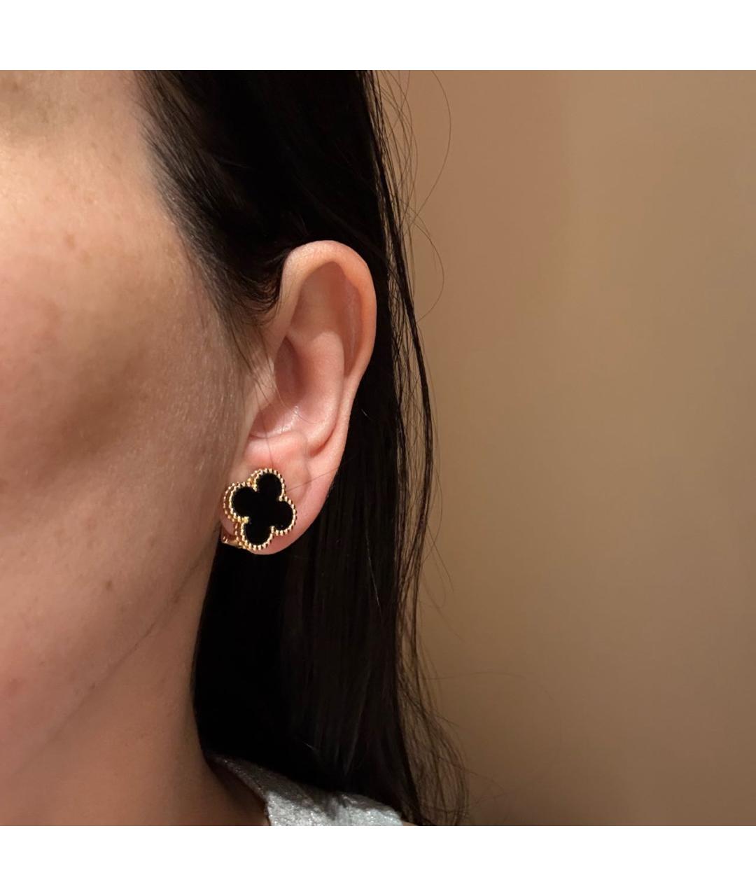 VAN CLEEF & ARPELS Черные серьги из желтого золота, фото 5