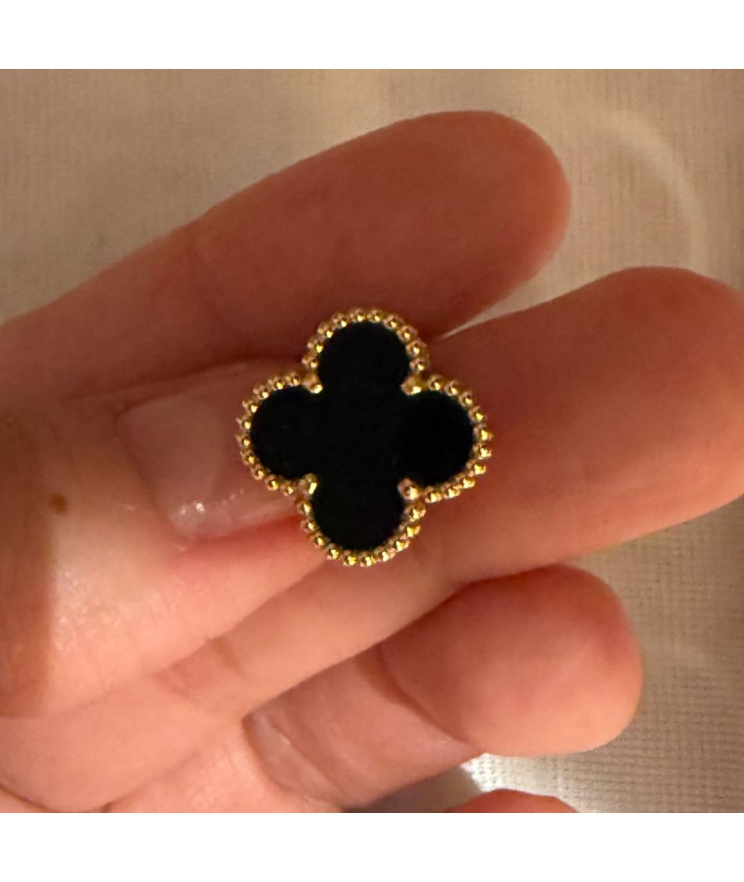 VAN CLEEF & ARPELS Черные серьги из желтого золота, фото 4