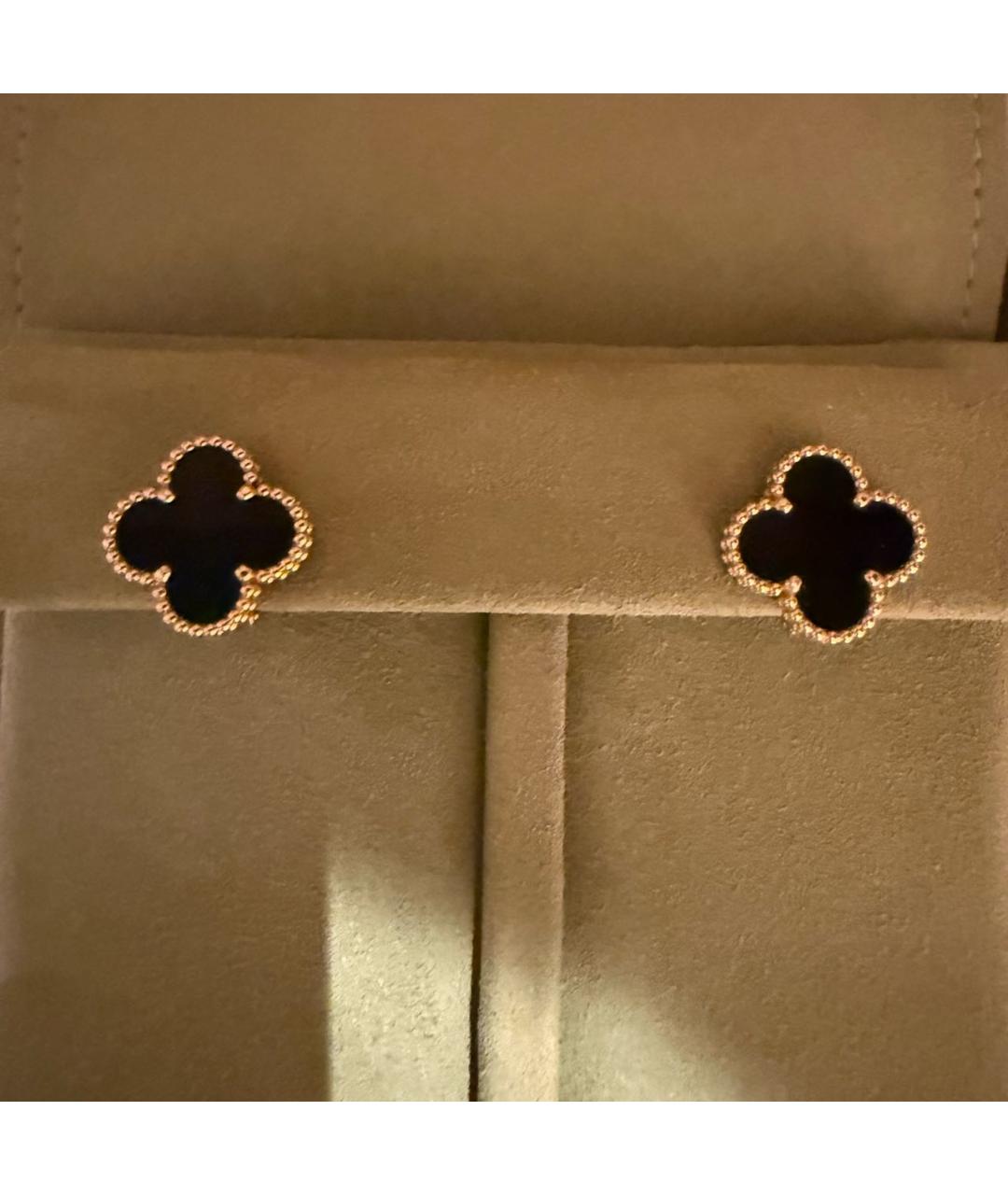 VAN CLEEF & ARPELS Черные серьги из желтого золота, фото 2