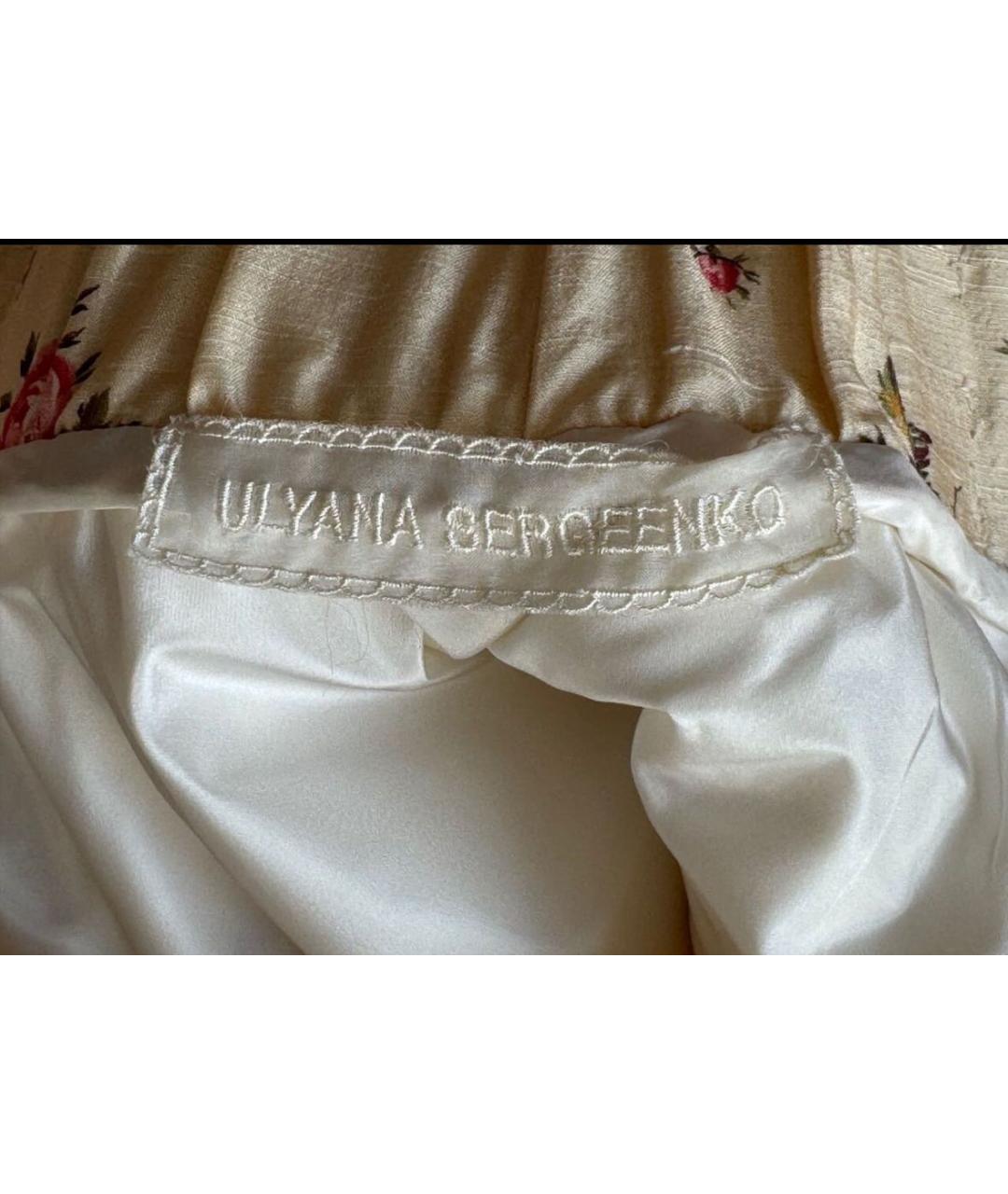 ULYANA SERGEENKO Бежевая шелковая юбка мини, фото 7