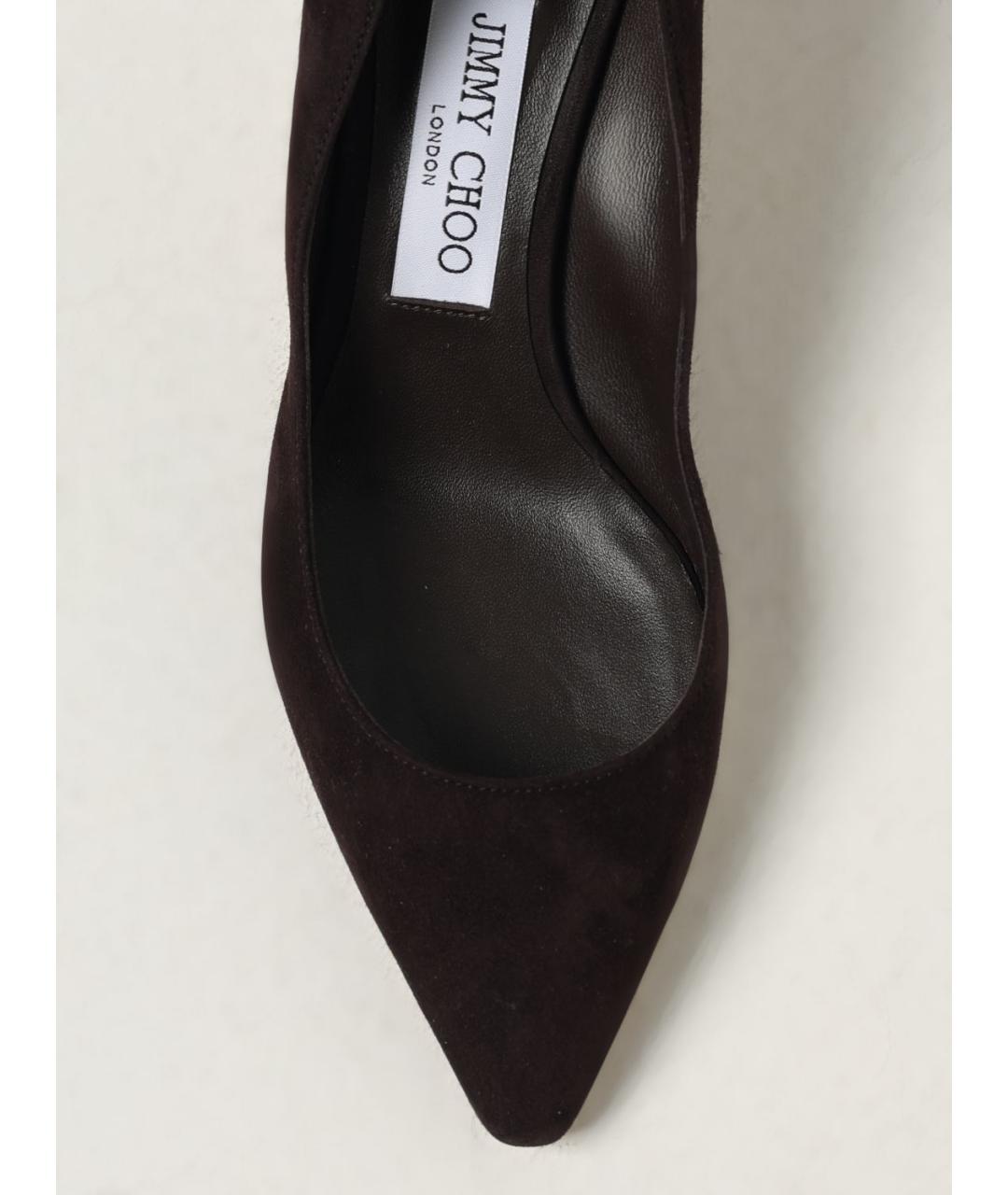 JIMMY CHOO Коричневые замшевые туфли, фото 4