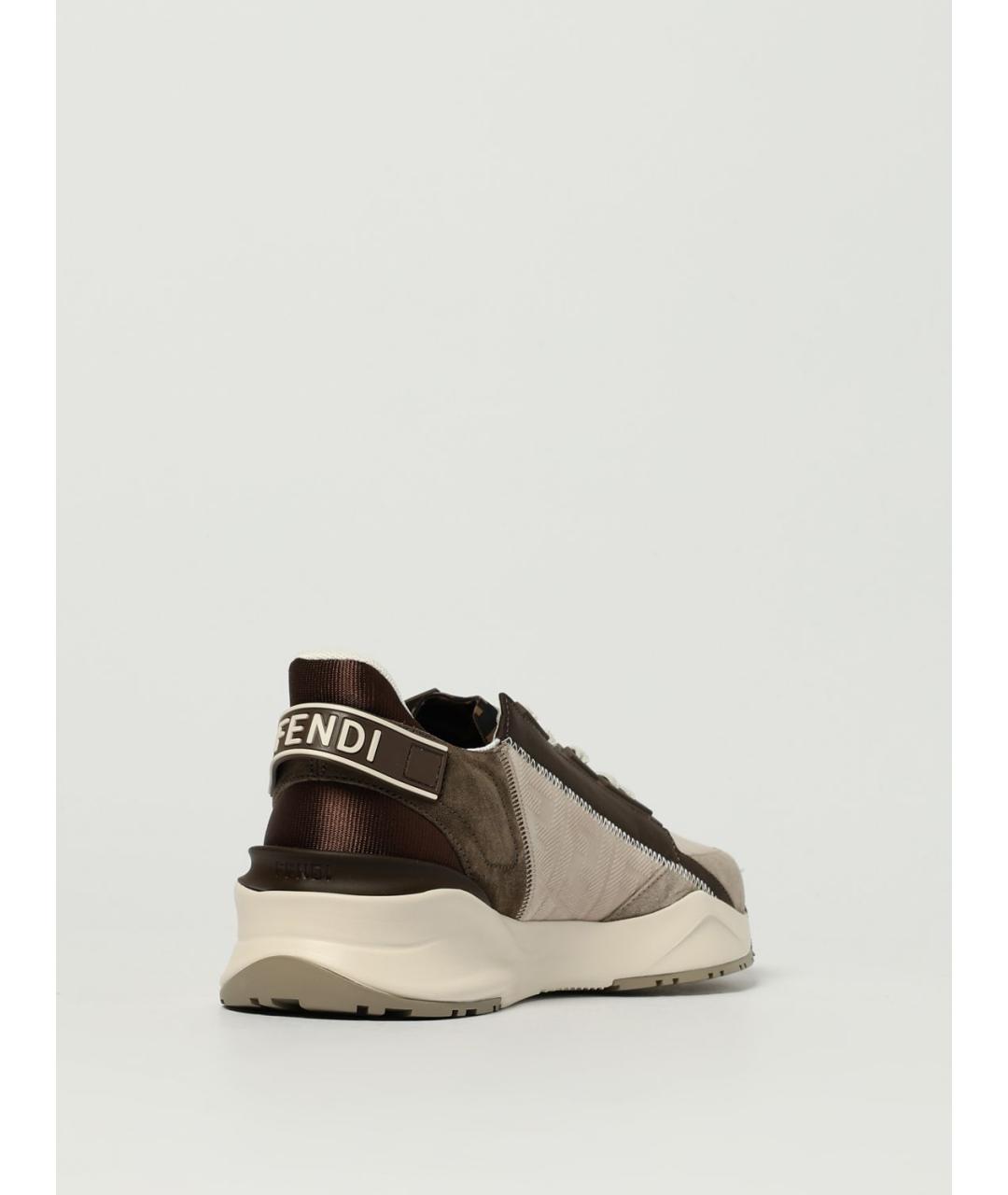 FENDI Коричневые низкие кроссовки / кеды, фото 3