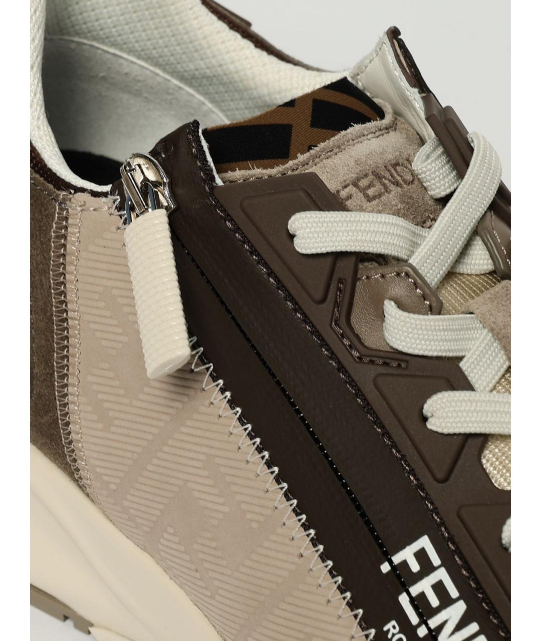 FENDI Коричневые низкие кроссовки / кеды, фото 4