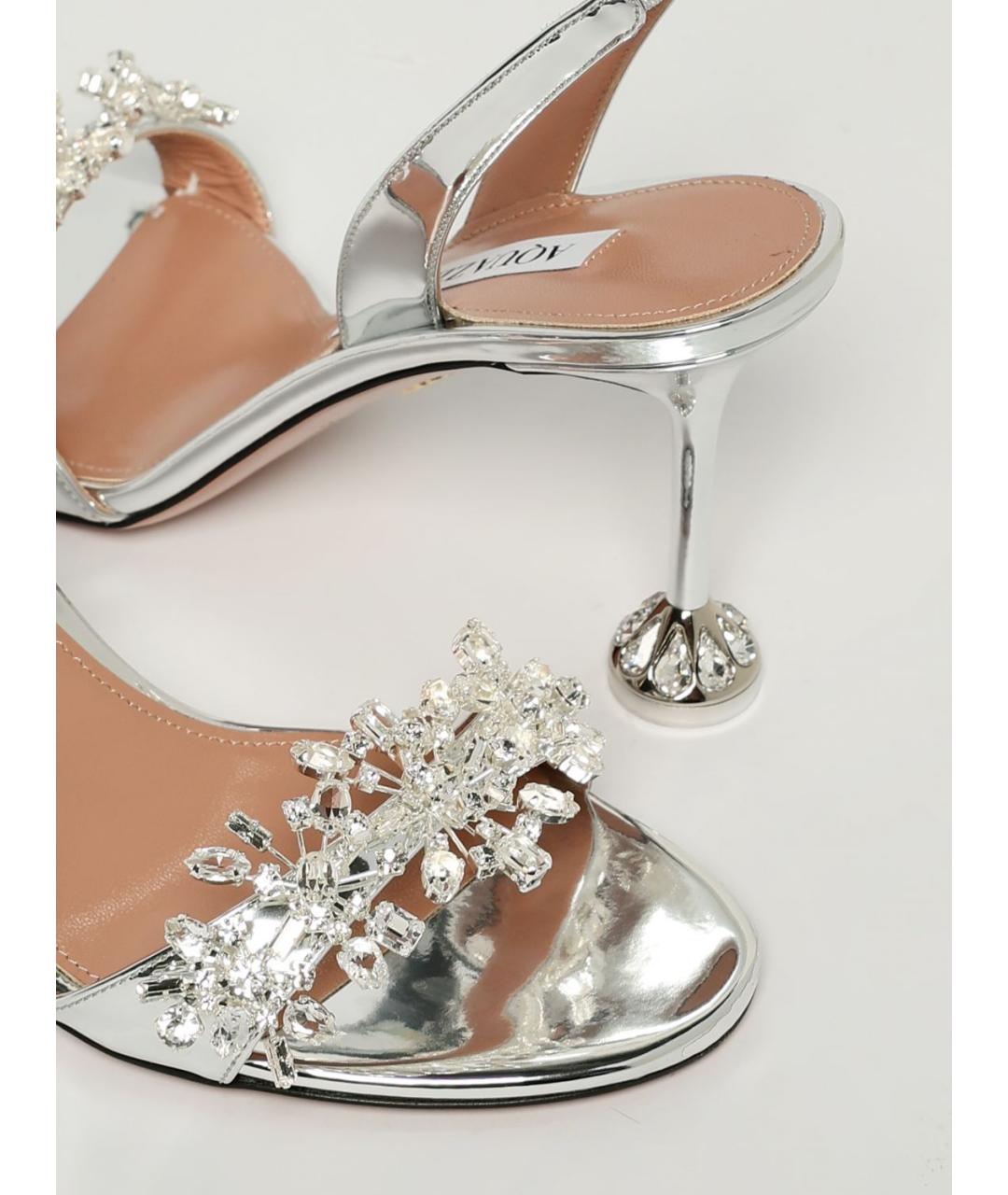 AQUAZZURA Серебряные босоножки, фото 4