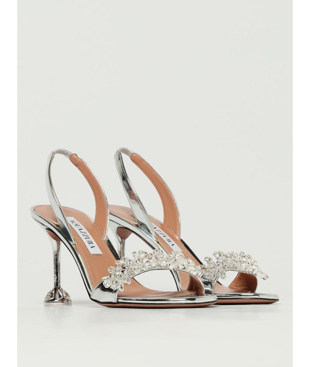 AQUAZZURA Серебряные босоножки, фото 2