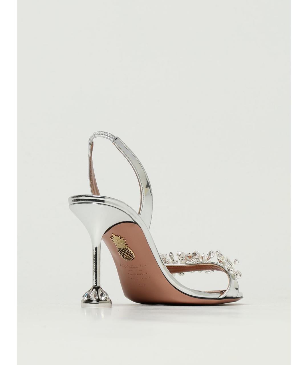 AQUAZZURA Серебряные босоножки, фото 3