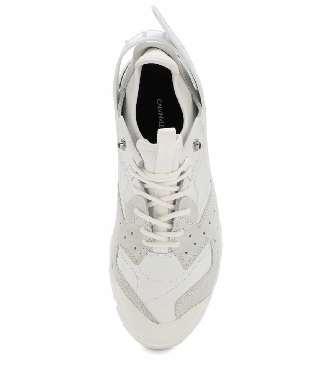 CALVIN KLEIN 205W39NYC Белые кожаные низкие кроссовки / кеды, фото 3