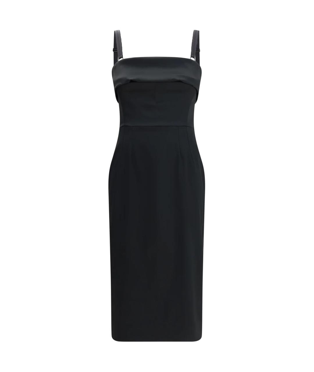 DOLCE&GABBANA Черное ацетатное платье, фото 1